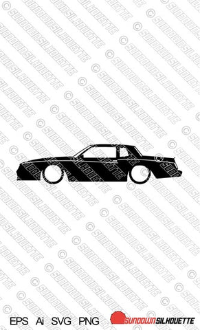 Digital Download vector graphic - Lowered Chevrolet Monte Carlo SS (G-Body 1982-1988) EPS | SVG | Ai | PNG