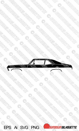 Digital Download vector graphic - Chevy Nova 3rd gen 1968-1972 EPS | SVG | Ai | PNG