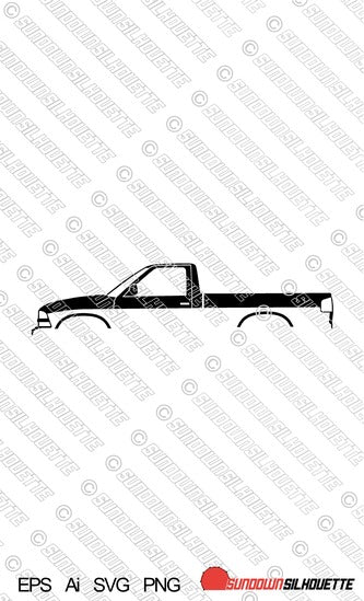 Digital Download vector graphic - Chevrolet S10 2nd gen regular cab 1998-2004  EPS | SVG | Ai | PNG