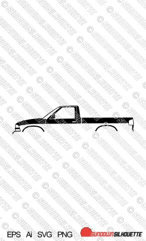 Digital Download vector graphic - Chevrolet S10 2nd gen regular cab 1998-2004  EPS | SVG | Ai | PNG
