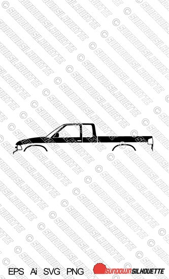 Digital Download vector graphic - Chevrolet S10 2nd gen ext cab 1994-1998  EPS | SVG | Ai | PNG