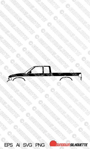Digital Download vector graphic - Chevrolet S10 2nd gen ext cab 1994-1998  EPS | SVG | Ai | PNG