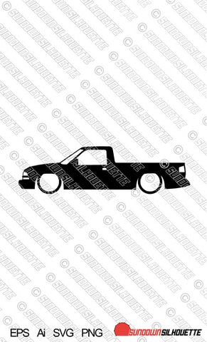 Digital Download vector graphic - Lowered Chevrolet S10 2nd gen (single cab) 1998-2004 EPS | SVG | Ai | PNG