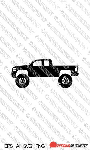 Digital Download vector graphic - Lifted Chevrolet Silverado 2nd gen 2007-2014 ext cab EPS | SVG | Ai | PNG