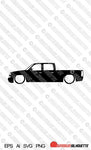 Digital Download vector graphic - Lowered Chevrolet Silverado crew cab pickup (2003- 2006) EPS | SVG | Ai | PNG