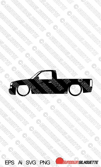 Digital Download vector graphic - Lowered Chevrolet Silverado Regular cab 2003-2006 EPS | SVG | Ai | PNG
