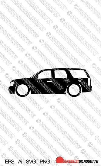 Digital Download vector graphic - Lowered Chevrolet Tahoe 3rd Gen 2007-2014 EPS | SVG | Ai | PNG