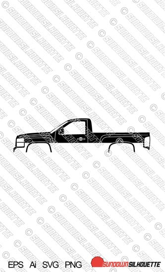 Digital Download vector graphic - Chevrolet Silverado 2007-2013 single cab EPS | SVG | Ai | PNG