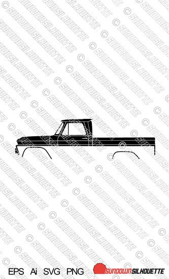 Digital Download vector graphic - Chevrolet C10 1st gen short bed 1964-1966 EPS | SVG | Ai | PNG