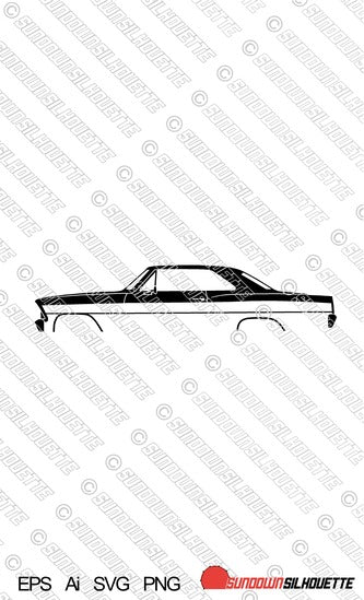 Digital Download vector graphic - Chevrolet Nova 2nd gen 1966-1967 EPS | SVG | Ai | PNG