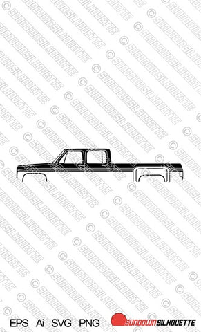 Digital Download vector graphic - Chevrolet C30 Dually CREW CAB 3rd gen 1973-1987 EPS | SVG | Ai | PNG