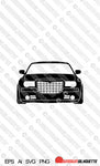 Digital Download car silhouette front-end vector  - Chrysler 300c 1st gen sedan EPS | SVG | Ai | PNG