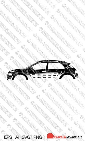 Digital Download vector graphic - Citroen C4 Cactus 2014-2017 (with roof rails) EPS | SVG | Ai | PNG