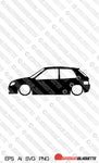 Digital Download car silhouette vector - Lowered Citroen Saxo phase 2 , 3-door EPS | SVG | Ai | PNG