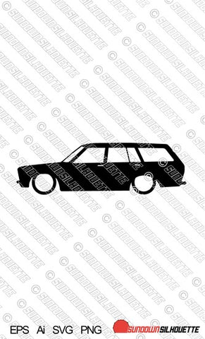 Digital Download Lowered car silhouette vector - Datsun 510 Bluebird wagon EPS | SVG | Ai | PNG