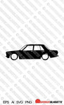 Digital Download Lowered car silhouette vector - Datsun 510 Bluebird sedan 4-door EPS | SVG | Ai | PNG