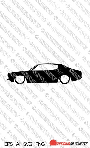 Digital Download Lowered car silhouette vector - Datsun Bluebird-U 610 Coupe EPS | SVG | Ai | PNG