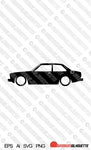Digital Download Lowered car silhouette vector - Datsun B210 2-door sedan EPS | SVG | Ai | PNG