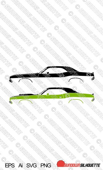 Digital Download vector graphic -  Dodge Challenger classic hardtop EPS | SVG | Ai | PNG