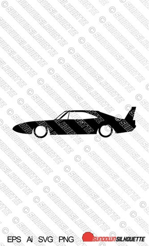 Digital Download vector graphic - 1969 Dodge Charger Daytona 2nd gen EPS | SVG | Ai | PNG