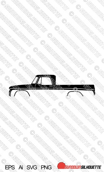Digital Download vector graphic - Dodge D100 1st gen Short bed sweptline  EPS | SVG | Ai | PNG