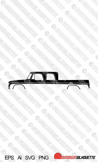 Digital Download vector graphic - Dodge D200 1st gen crew cab EPS | SVG | Ai | PNG