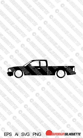 Digital Download car silhouette vector - Dodge Dakota 2nd gen ext cab truck EPS | SVG | Ai | PNG