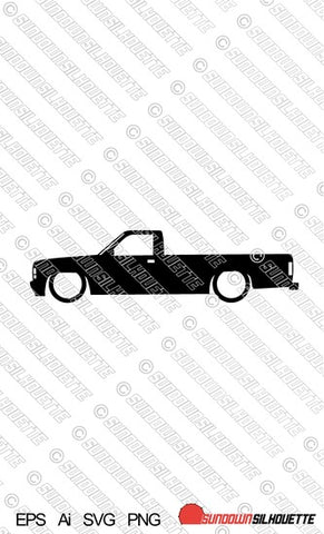 Digital Download car silhouette vector - Dodge Dakota 1st gen single cab truck EPS | SVG | Ai | PNG