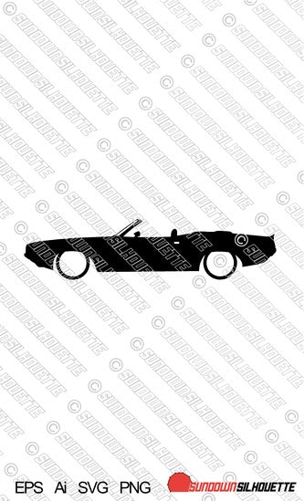Digital Download muscle car vector -  Dodge Challenger classic convertible EPS | SVG | Ai | PNG