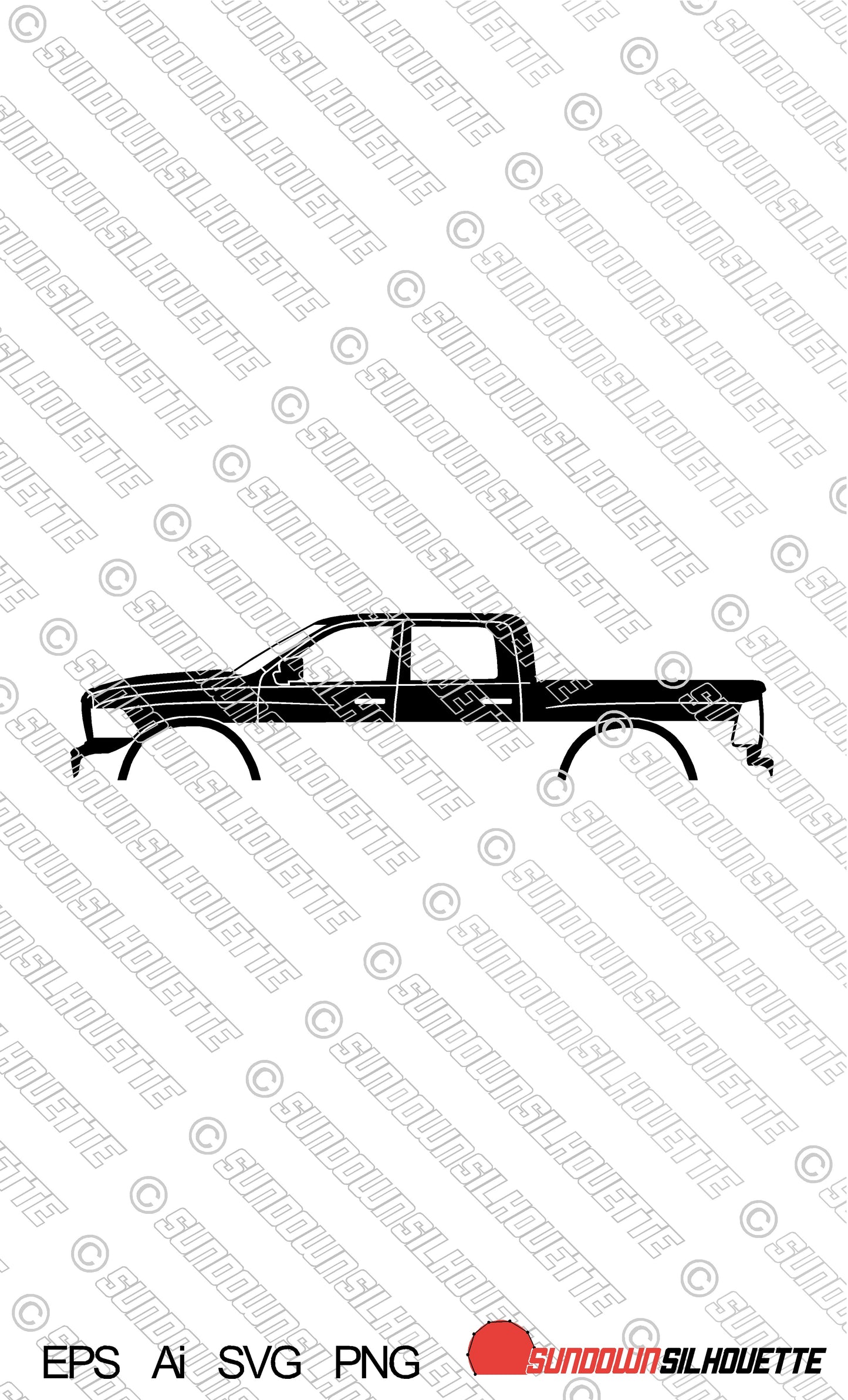 Digital Download vector graphic - Dodge Ram Crew Cab 4th gen 2010-2018 EPS | SVG | Ai | PNG