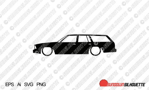 Digital Download vector graphic - Lowered Chevrolet Malibu G-Body station wagon | classic EPS | SVG | Ai | PNG