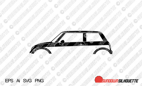 Digital Download vector graphic - Mini Cooper / ONE R50 | mk1 | 1st gen EPS | SVG | Ai | PNG