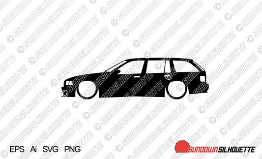 Digital Download vector graphic - Lowered BMW E36 3-series Touring wagon EPS | SVG | Ai | PNG