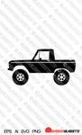 Digital Download vector graphic - Lifted Ford Bronco Classic 1st gen half cab 1966-1977 EPS | SVG | Ai | PNG