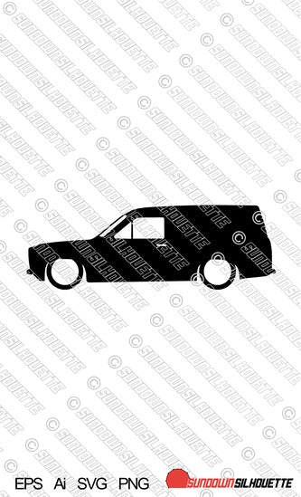 Digital Download vector graphic - Lowered Ford Escort Mk1 VAN.  EPS | SVG | Ai | PNG