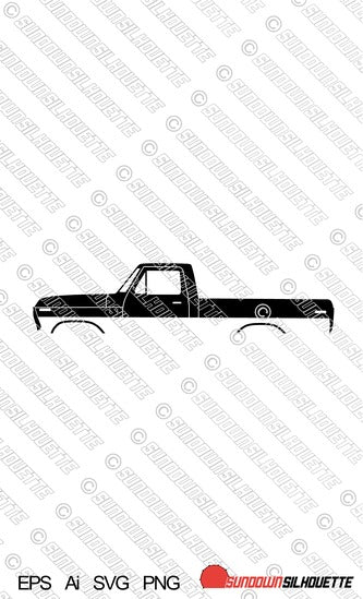 Digital Download vector graphic - Ford F100 6th gen short bed EPS | SVG | Ai | PNG