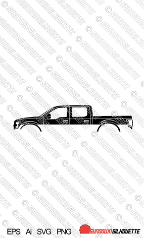 Digital Download vector graphic - Ford F150 13th gen crew cab 2015-2020 EPS | SVG | Ai | PNG