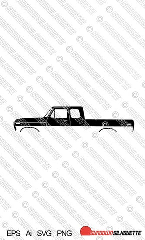 Digital Download vector graphic - Ford F150 6th gen Supercab (1973-1979) | EPS | SVG | Ai | PNG