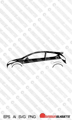 Digital Download vector graphic - Ford Fiesta Mk7 ST 3-door EPS | SVG | Ai | PNG