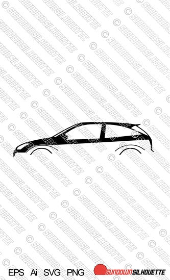 Digital Download vector graphic - Ford Focus Mk1, 1st gen hatch SVT | ST170 EPS | SVG | Ai | PNG