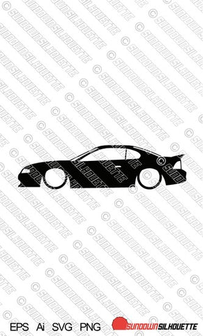 Digital Download vector graphic - Lowered Ford Mustang GT 4th gen 1994-1998 EPS | SVG | Ai | PNG