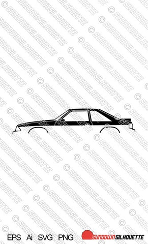 Digital Download vector graphic - Ford Mustang GT 5.0 1986-1993 fox-body hatch EPS | SVG | Ai | PNG