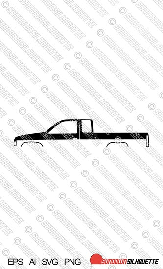 Digital Download vector graphic - Nissan D21 Hardbody king cab EPS | SVG | Ai | PNG