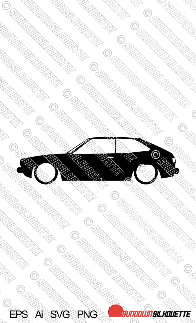 Digital Download vector graphic - Lowered Honda Accord hatch 1st gen classic | SVG | Ai | PNG
