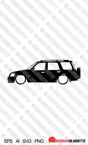 Digital Download car silhouette vector  - Lowered Honda CRV 1st gen (RD1–RD3) | SVG | Ai | PNG