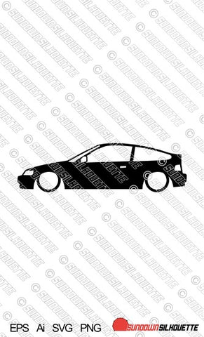 Digital Download vector graphic - Lowered Honda CRX SiR 2nd gen 1987-1991 | SVG | Ai | PNG