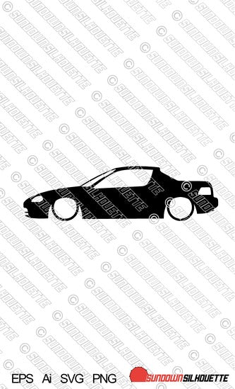 Digital Download vector graphic - Lowered Honda Del Sol 1992-1998 VTi | SVG | Ai | PNG