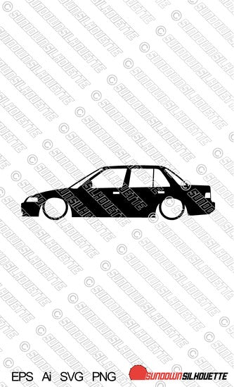 Digital Download vector graphic - Lowered Honda Civic EF 4th gen sedan | SVG | Ai | PNG