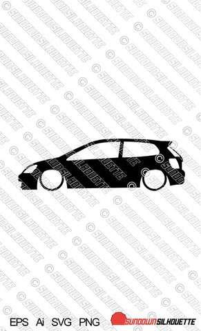 Digital Download vector graphic - Lowered Honda Civic EP Si Type-R hatch  | SVG | Ai | PNG
