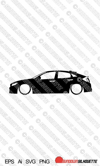 Digital Download vector graphic - Lowered Honda Civic FC 10th gen hatch | SVG | Ai | PNG